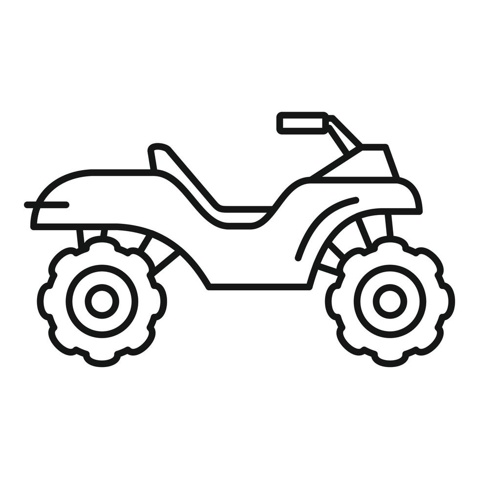 ícone de quadriciclo do terreno, estilo de estrutura de tópicos vetor