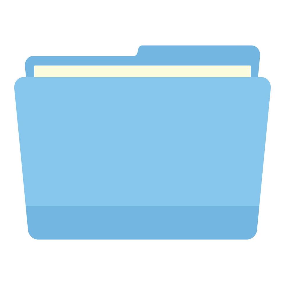 ícone azul da pasta de arquivos do computador, estilo simples vetor