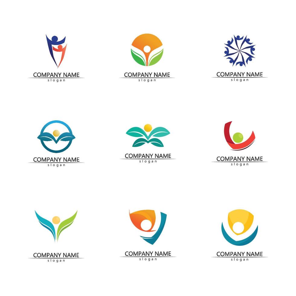 design de ilustração de logotipo de vetor de grupo de trabalho de ícone de pessoas