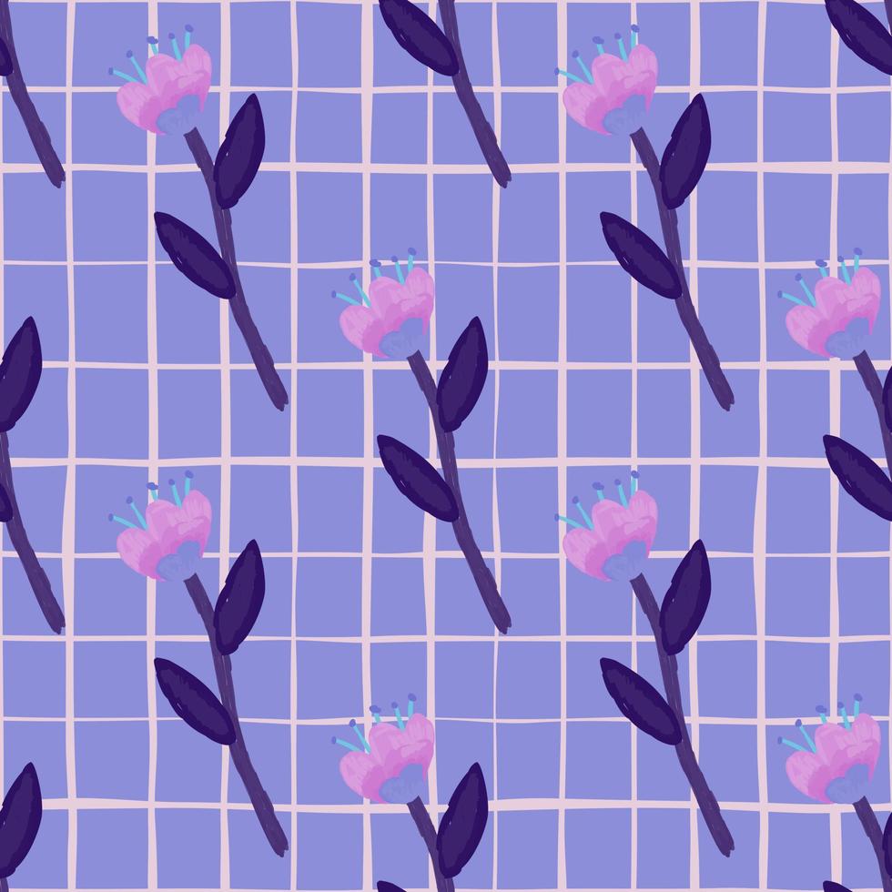 padrão sem emenda de flor popular em estilo de arte ingênua. papel de parede floral decorativo. vetor