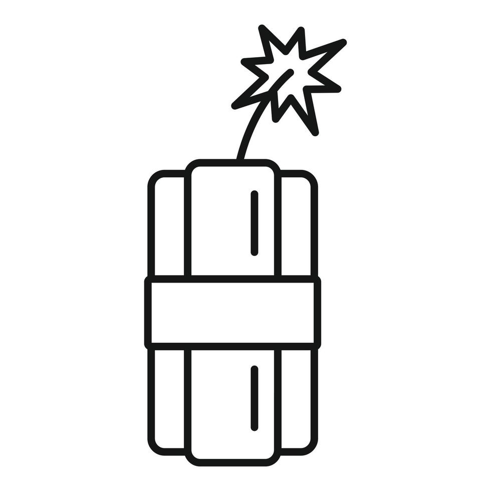ícone de dinamite, estilo de estrutura de tópicos vetor