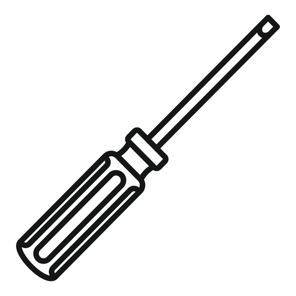 ícone de chave de fenda de metal, estilo de estrutura de tópicos vetor