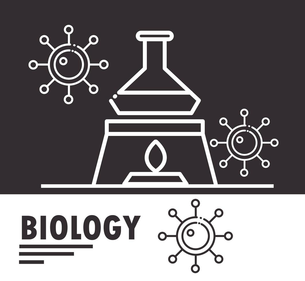 biologia, química e composição de ícones de ciências vetor