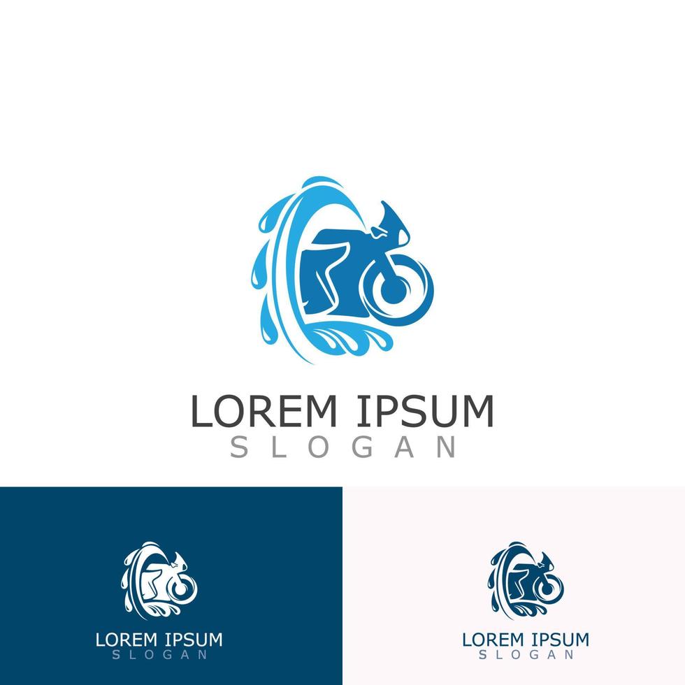 design de logotipo de lavagem de moto conceito elegante e esportivo vetor de limpeza