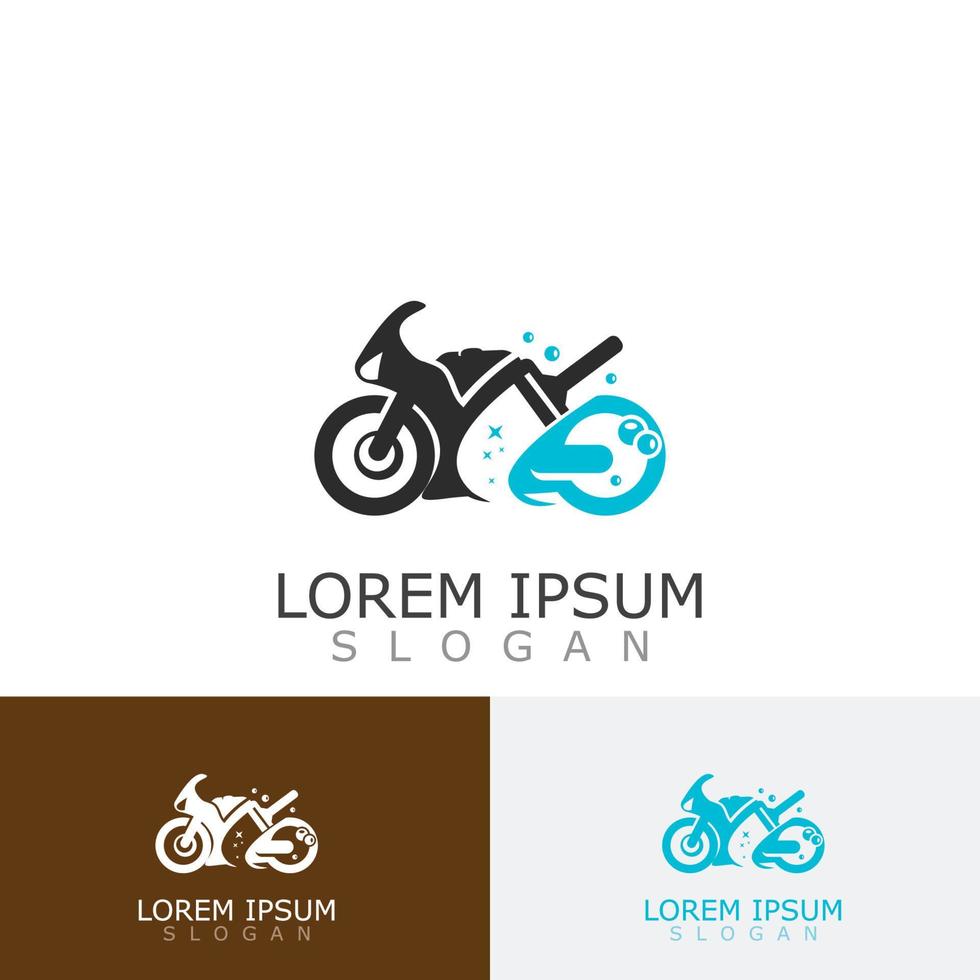 design de logotipo de lavagem de moto conceito elegante e esportivo vetor de limpeza