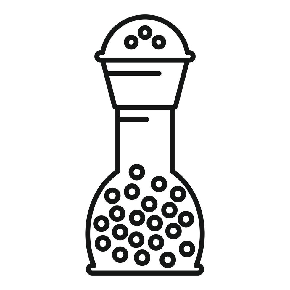 ícone de pote de vidro de condimento, estilo de estrutura de tópicos vetor