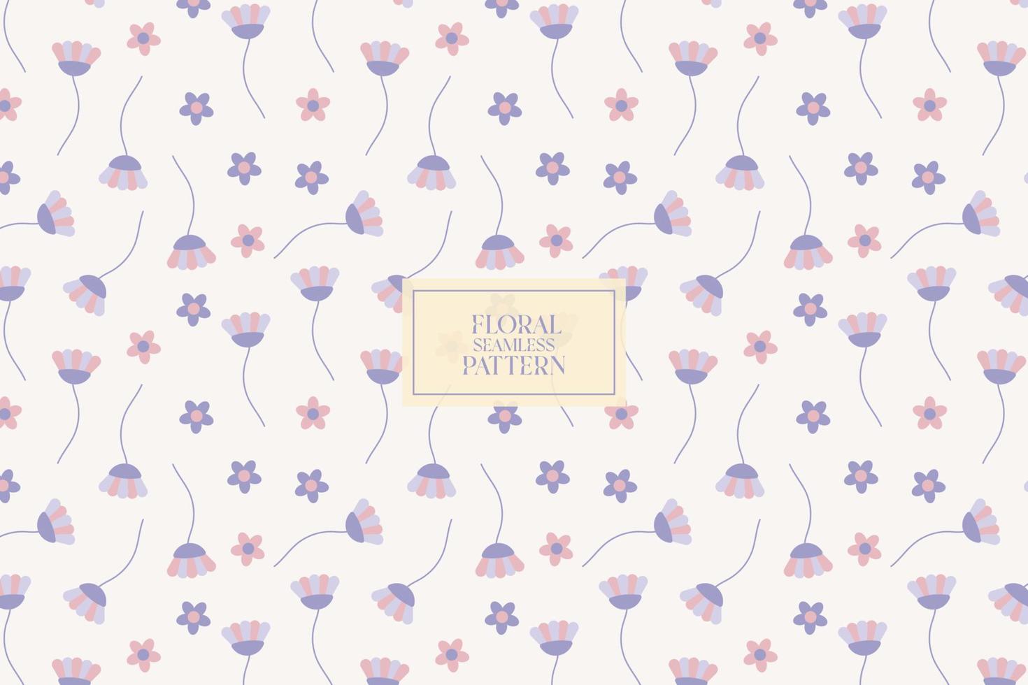 fundo branco bonito minúsculo floral pastel azul e rosa abstrato padrão de repetição sem costura vetor