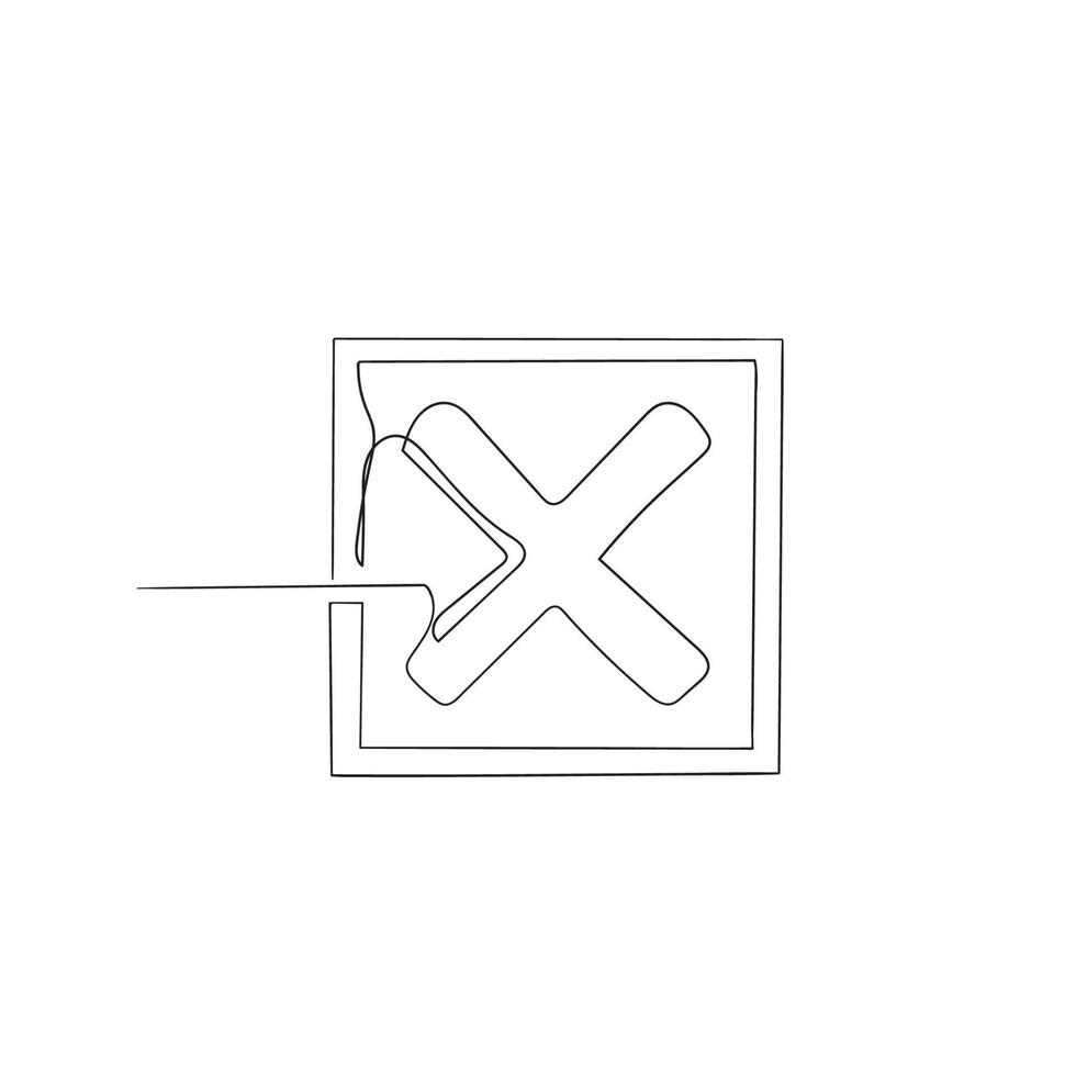 vetor de ilustração de sinal cruzado de desenho de linha contínua