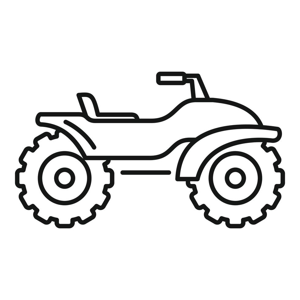 ícone de quadriciclo de aventura, estilo de estrutura de tópicos vetor