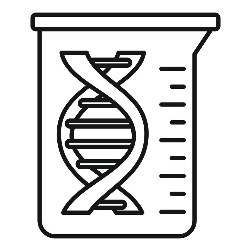 ícone de frasco de dna, estilo de estrutura de tópicos vetor