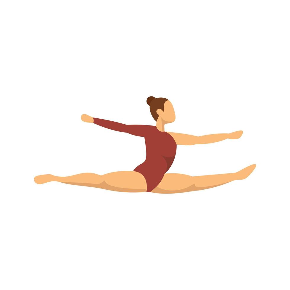 ícone de salto de ginástica de menina, estilo simples vetor