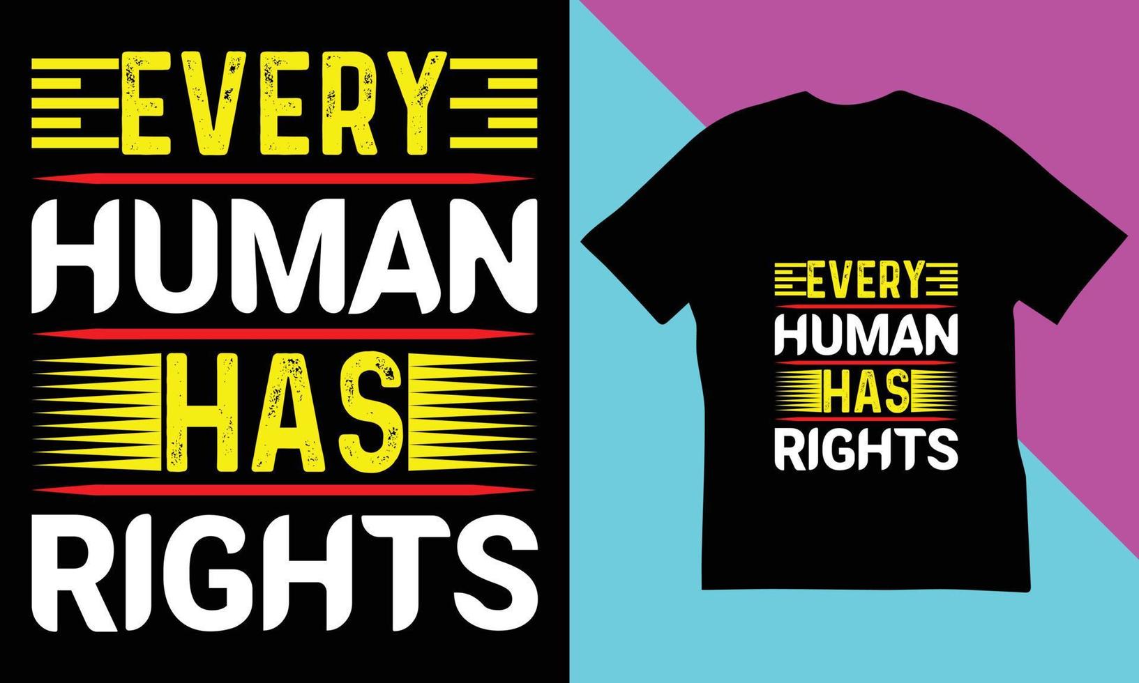 design de camiseta do dia dos direitos humanos. vetor