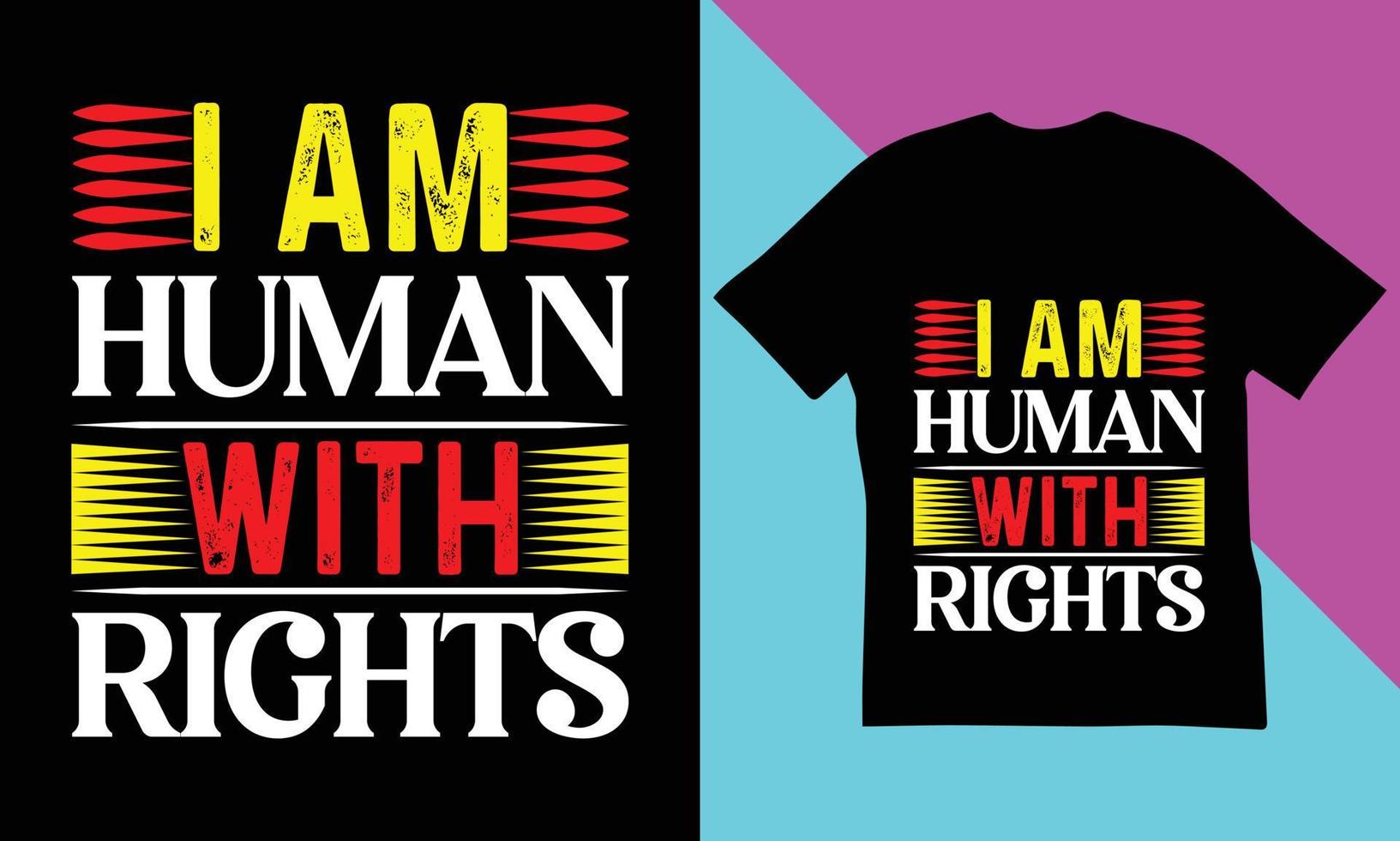 design de camiseta do dia dos direitos humanos. vetor