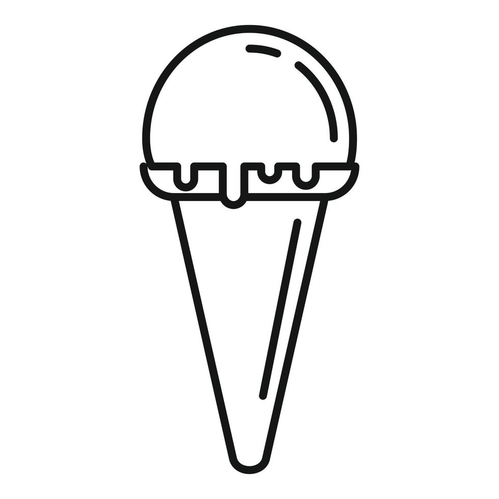 ícone de sorvete de bola de chocolate, estilo de estrutura de tópicos vetor