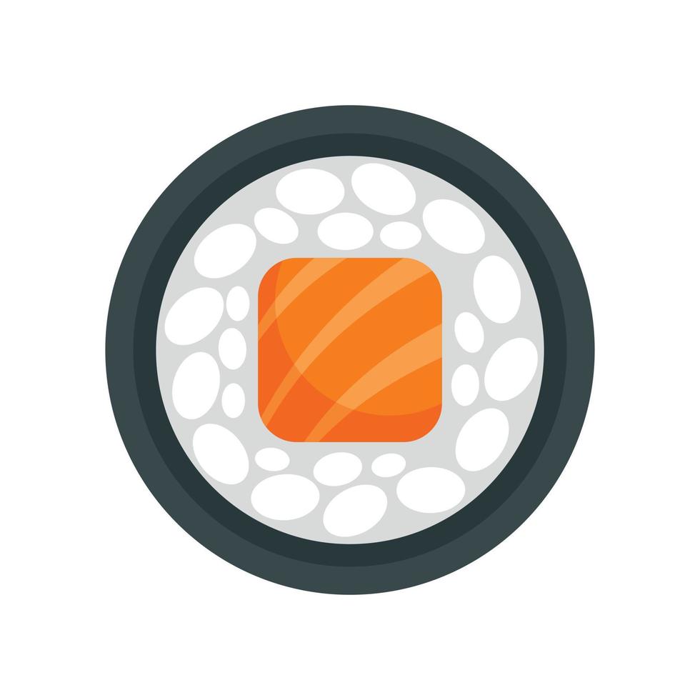ícone de rolo de sushi de salmão, estilo simples vetor