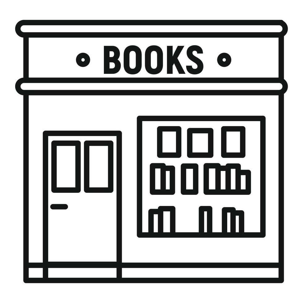 ícone da loja de livros, estilo de estrutura de tópicos vetor