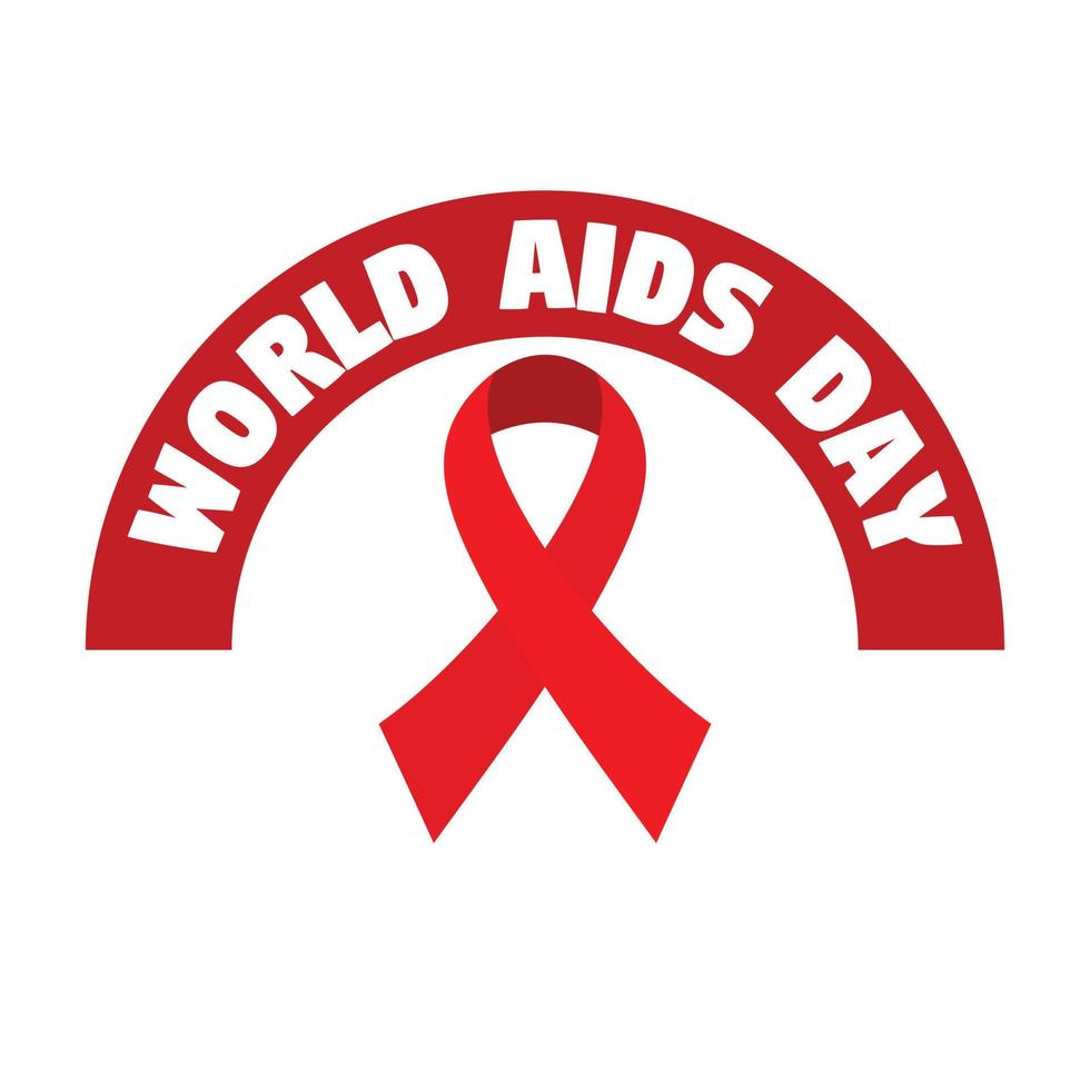 conjunto de logotipo de tolerância do dia mundial da aids, estilo simples vetor