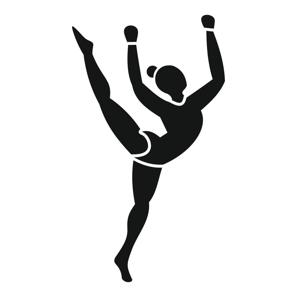 ícone de jovem garota de ginástica, estilo simples vetor