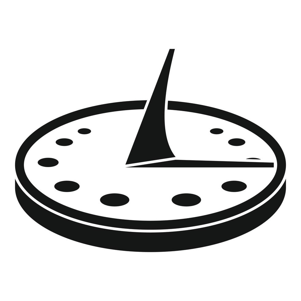 ícone do relógio de sol, estilo simples vetor