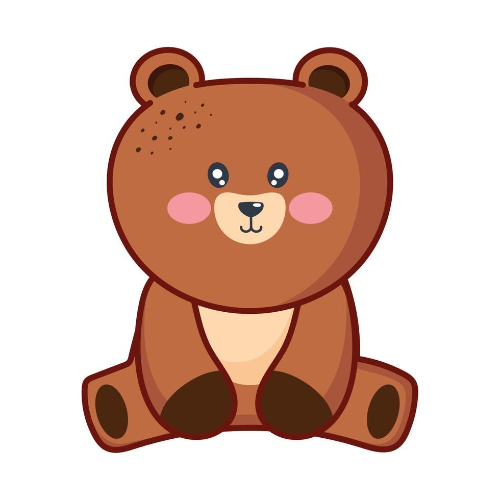 animal fofo urso kawaii vetor