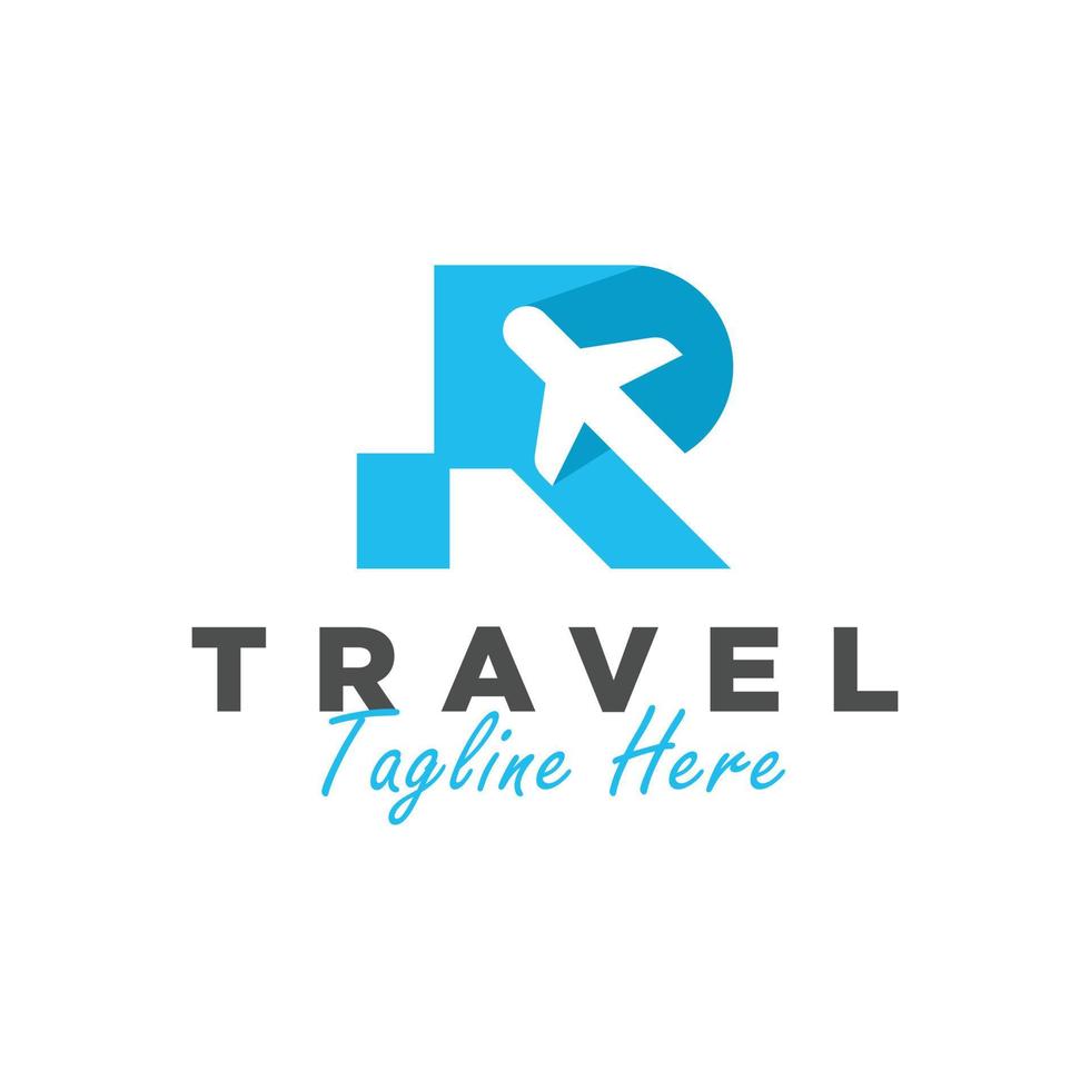 logotipo de ilustração vetorial de agência de viagens com letra r vetor