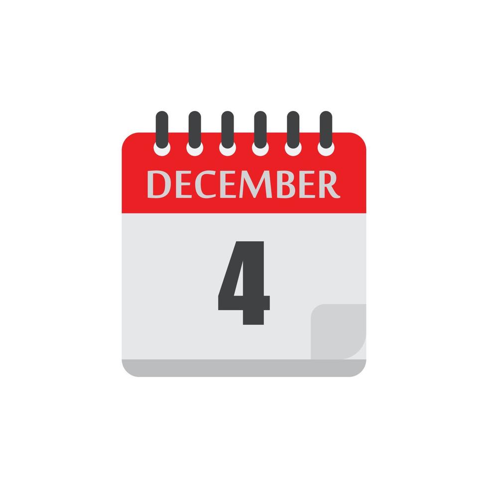 data do calendário de dezembro vetor