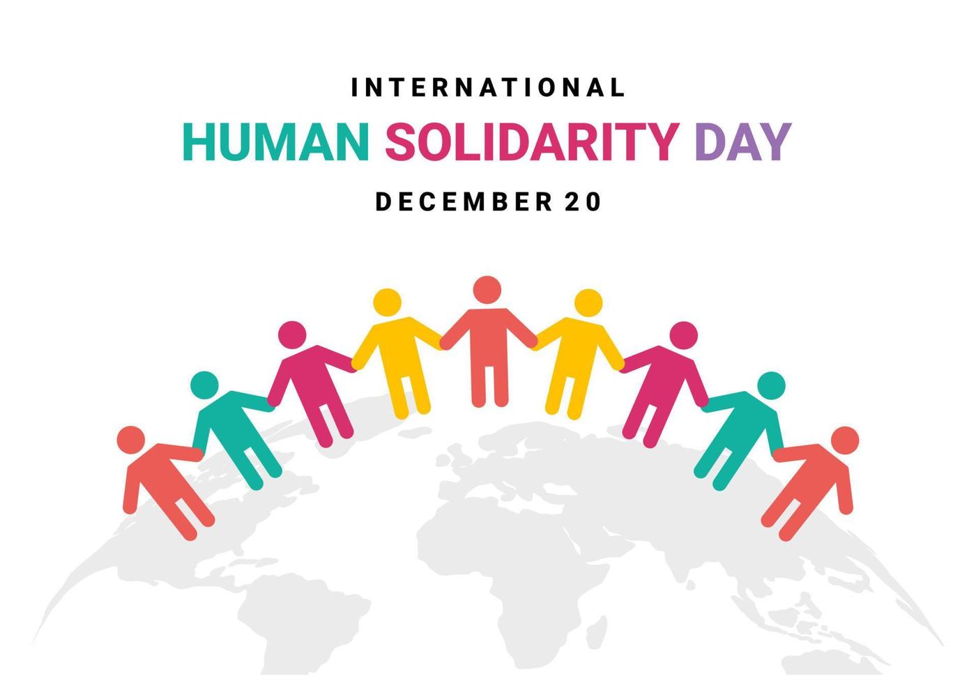 fundo do dia internacional da solidariedade humana comemorado em 20 de dezembro. vetor