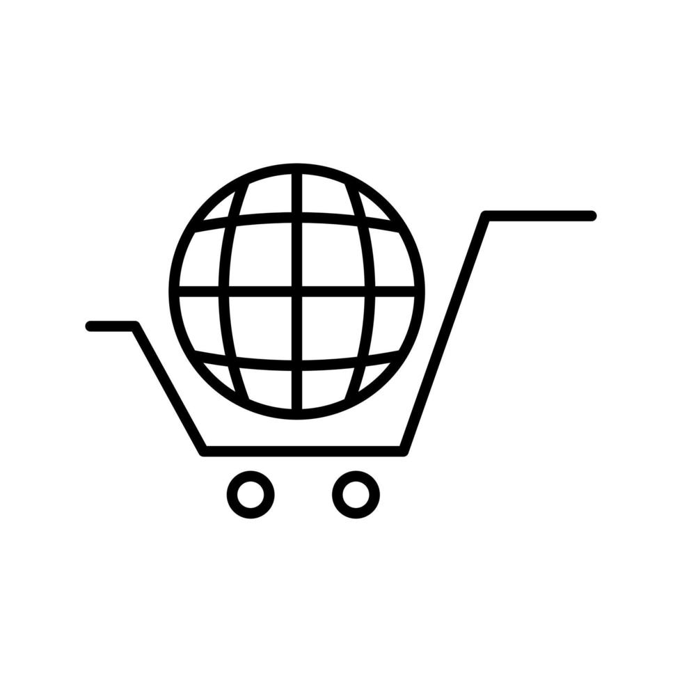 ícone de vetor de compras global