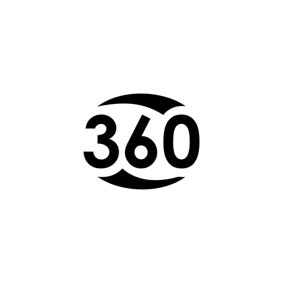 modelo de logotipo de ícone 360 vetor
