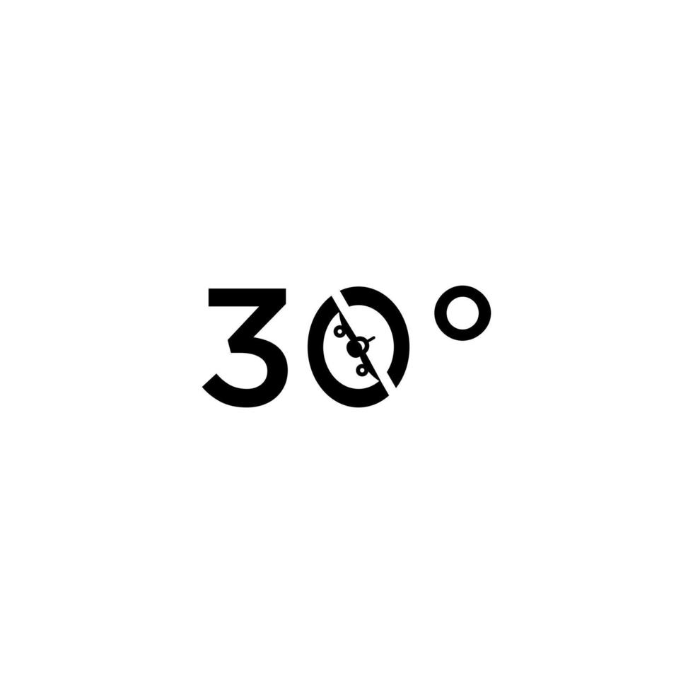 modelo de logotipo de ícone de 30 graus vetor