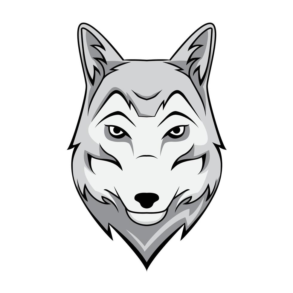 ilustração de cabeça de lobo vetor