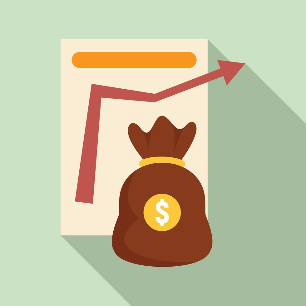 ícone de gerenciamento de bolsa de dinheiro, estilo simples vetor