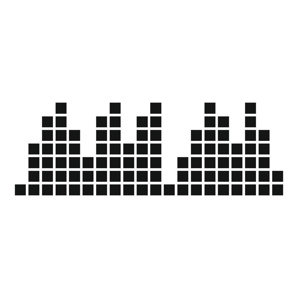 ícone de rádio de reprodução de equalizador, estilo preto simples vetor