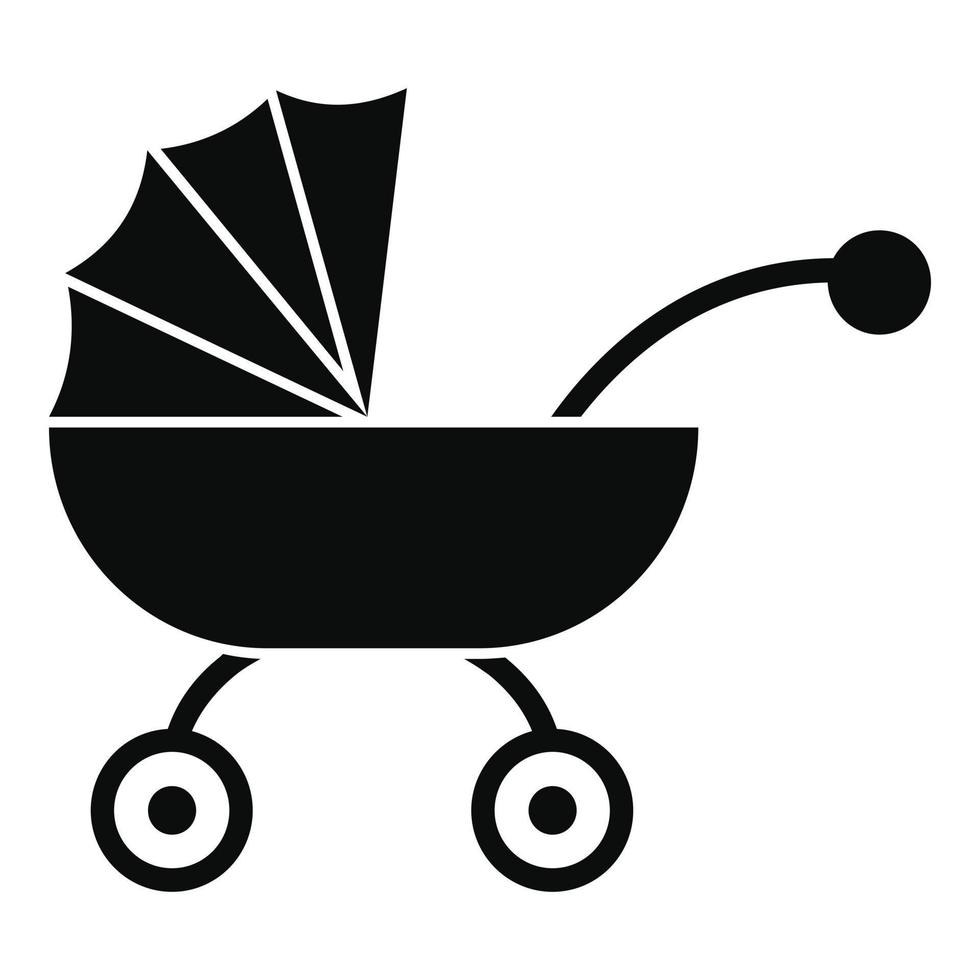 ícone de carrinho de bebê, estilo simples vetor