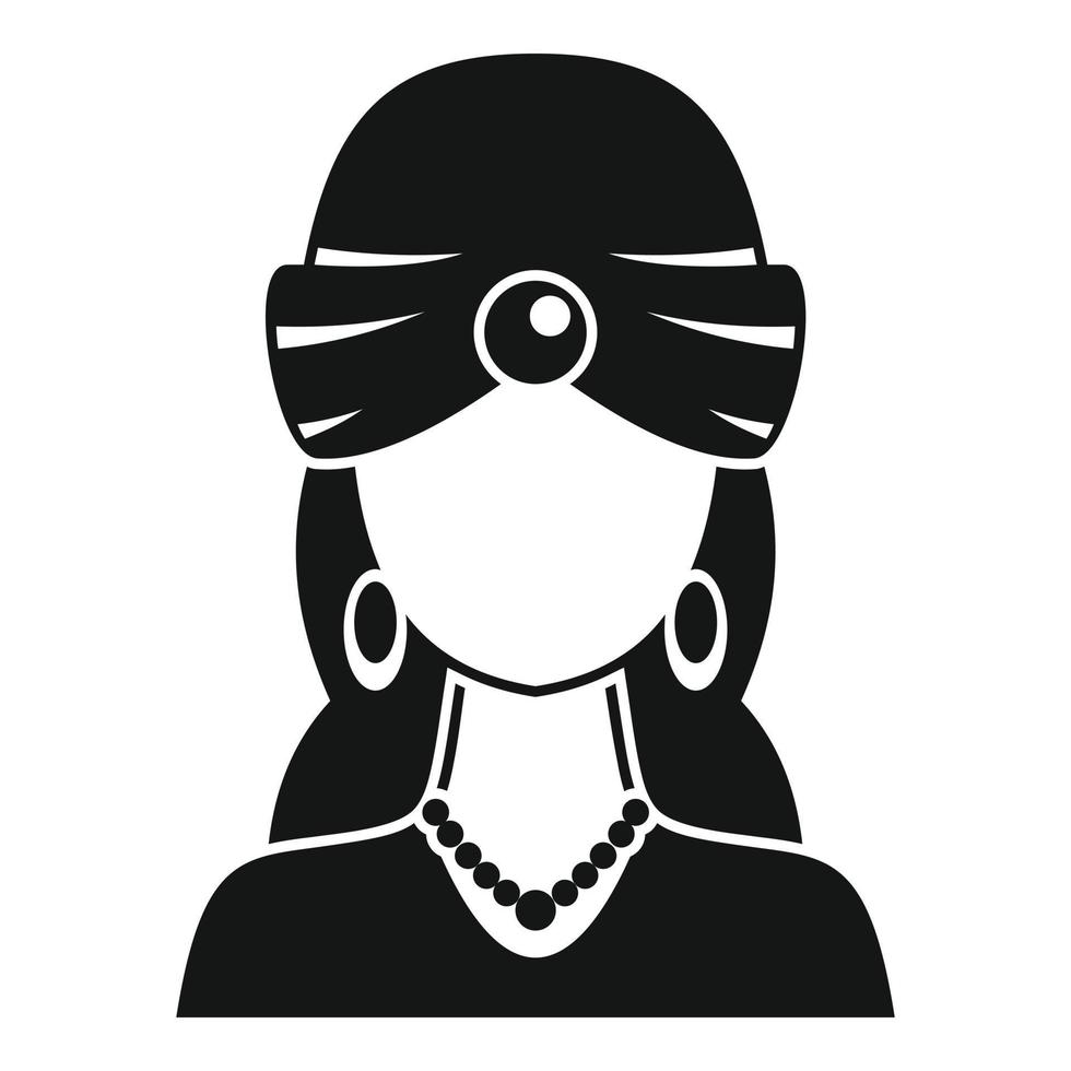 ícone de cartomante de mulher, estilo simples vetor