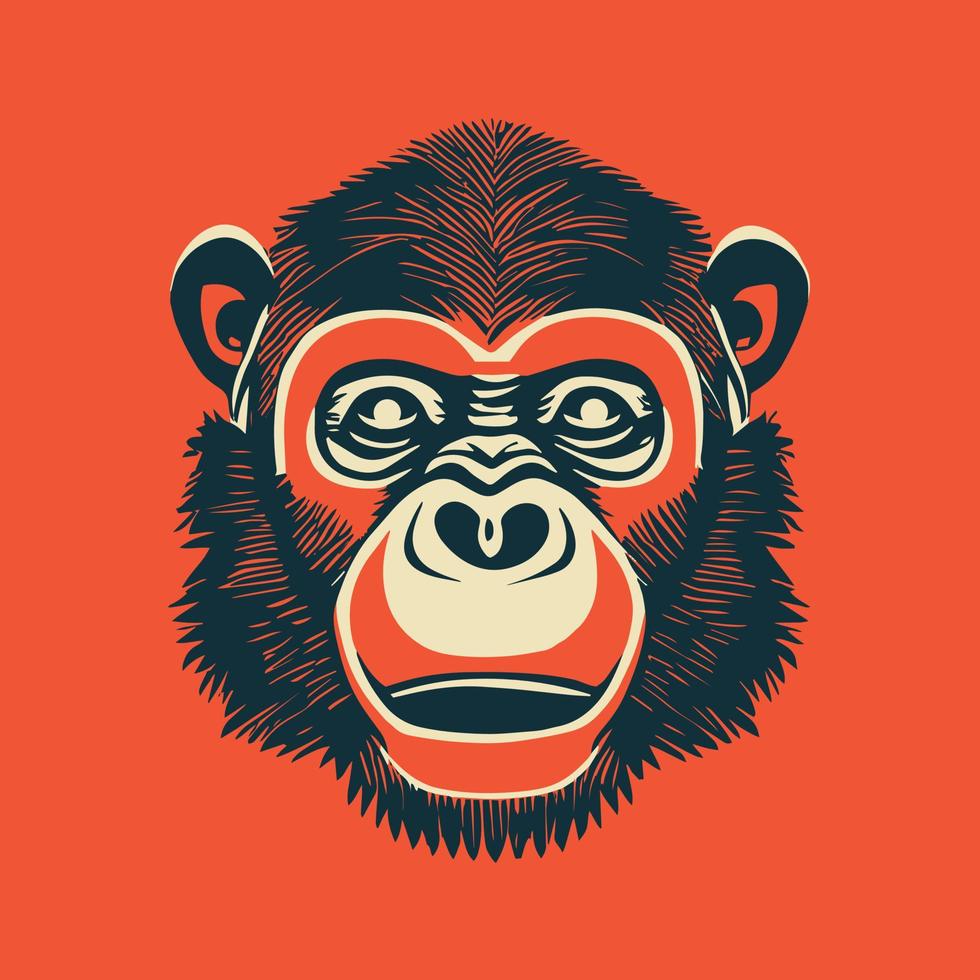 ilustração em vetor logotipo de cabeça de macaco