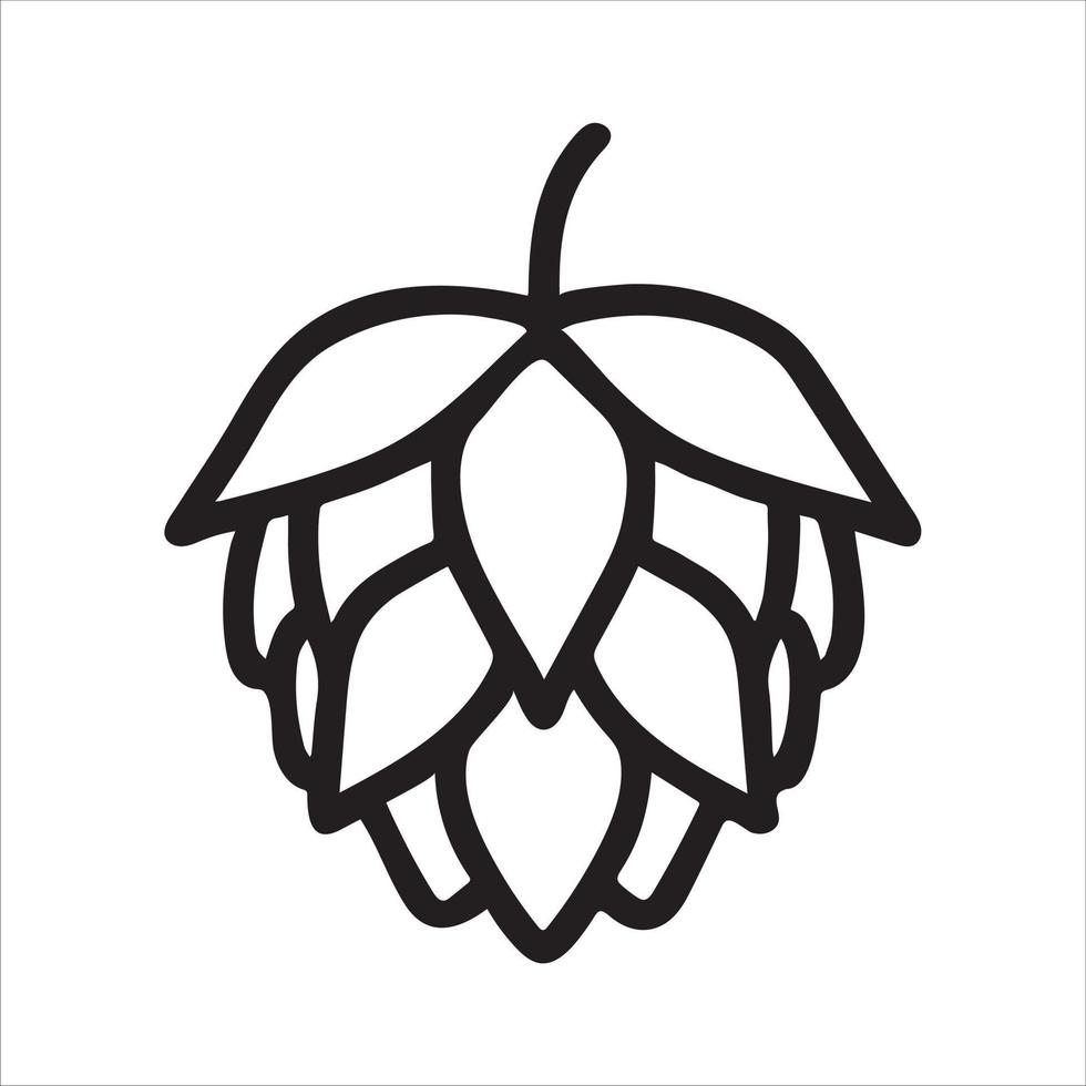 ícone de vetor de pictograma hop plant.line do símbolo de cerveja isolado.
