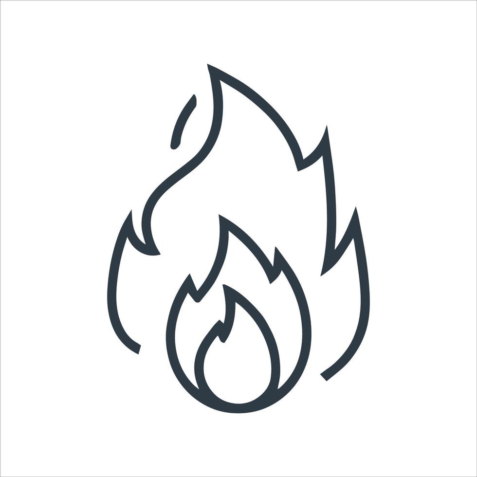 pictograma do emblema de fogo, chamas de ícone de vetor de linha.