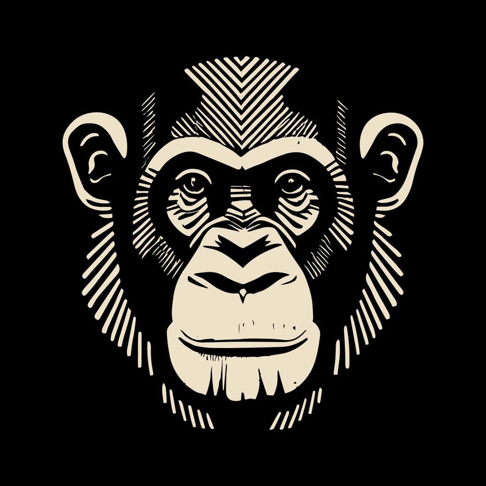 ilustração vetorial de logotipo de cabeça de macaco, estilo vintage vetor