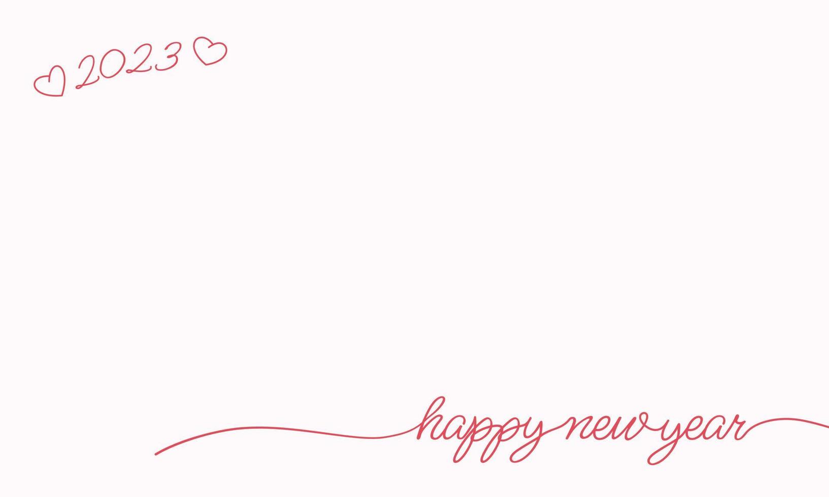 design de cartão romântico feliz ano novo de 2023 vetor