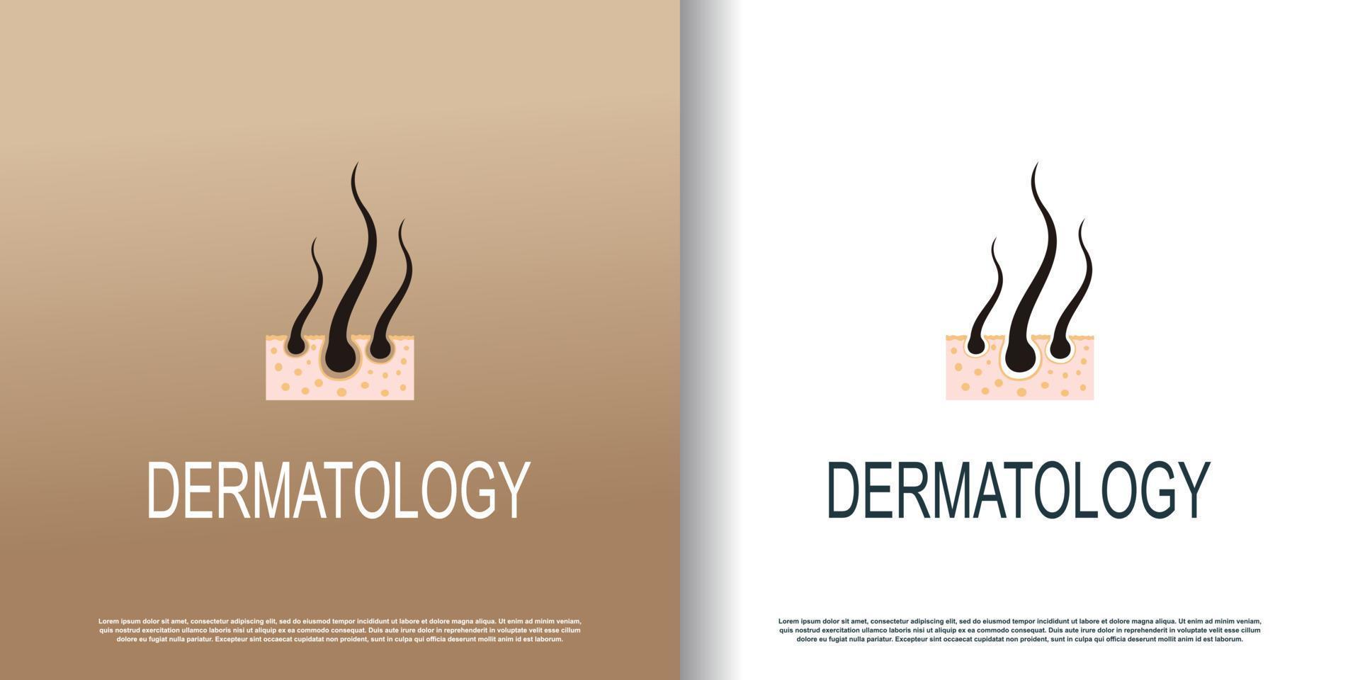 ícone do logotipo da dermatologia com vetor premium de design de conceito criativo