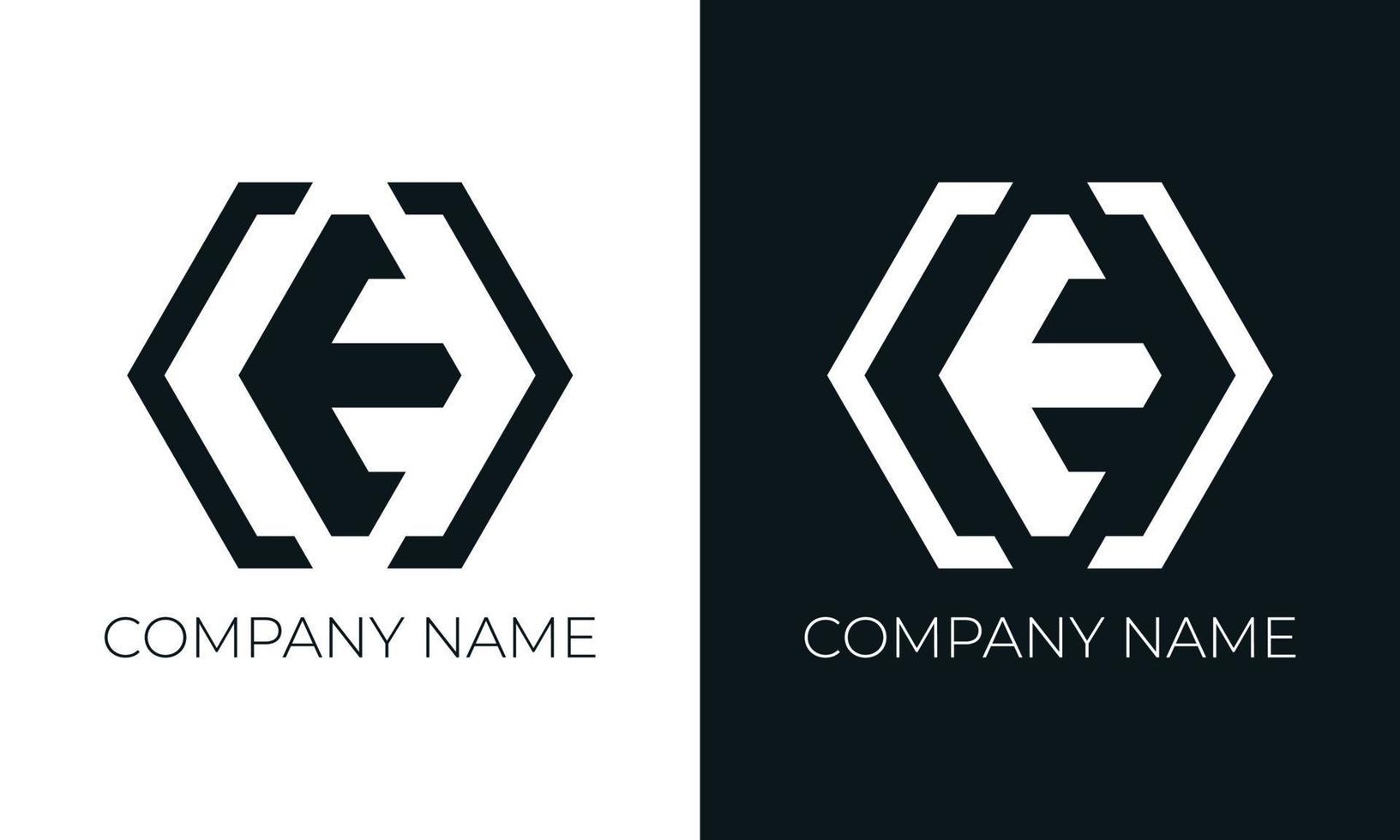 modelo de design de vetor de logotipo de letra inicial e. tipografia moderna criativa e moderna e cores pretas.