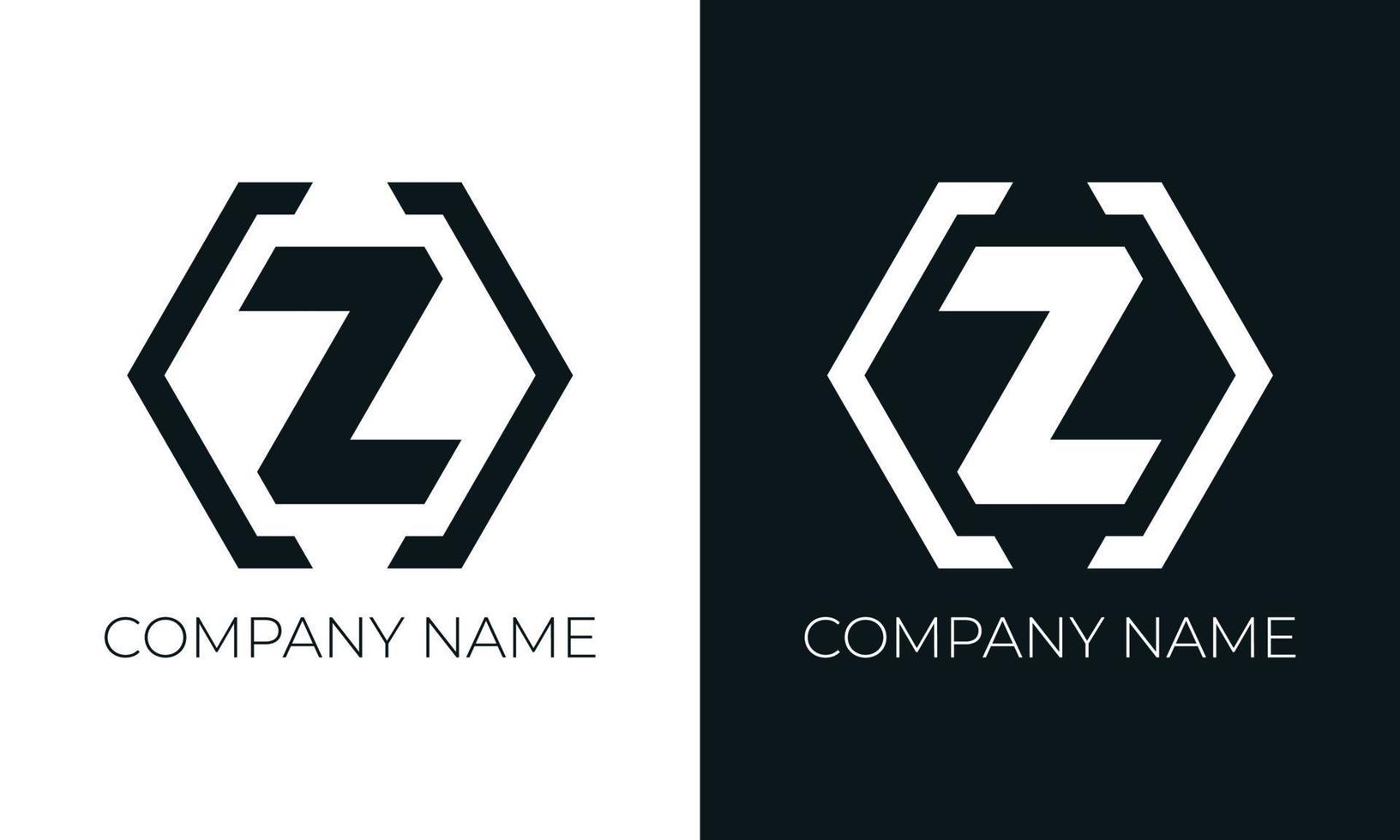 modelo de design de vetor de logotipo de letra inicial z. tipografia z na moda moderna criativa e cores pretas.