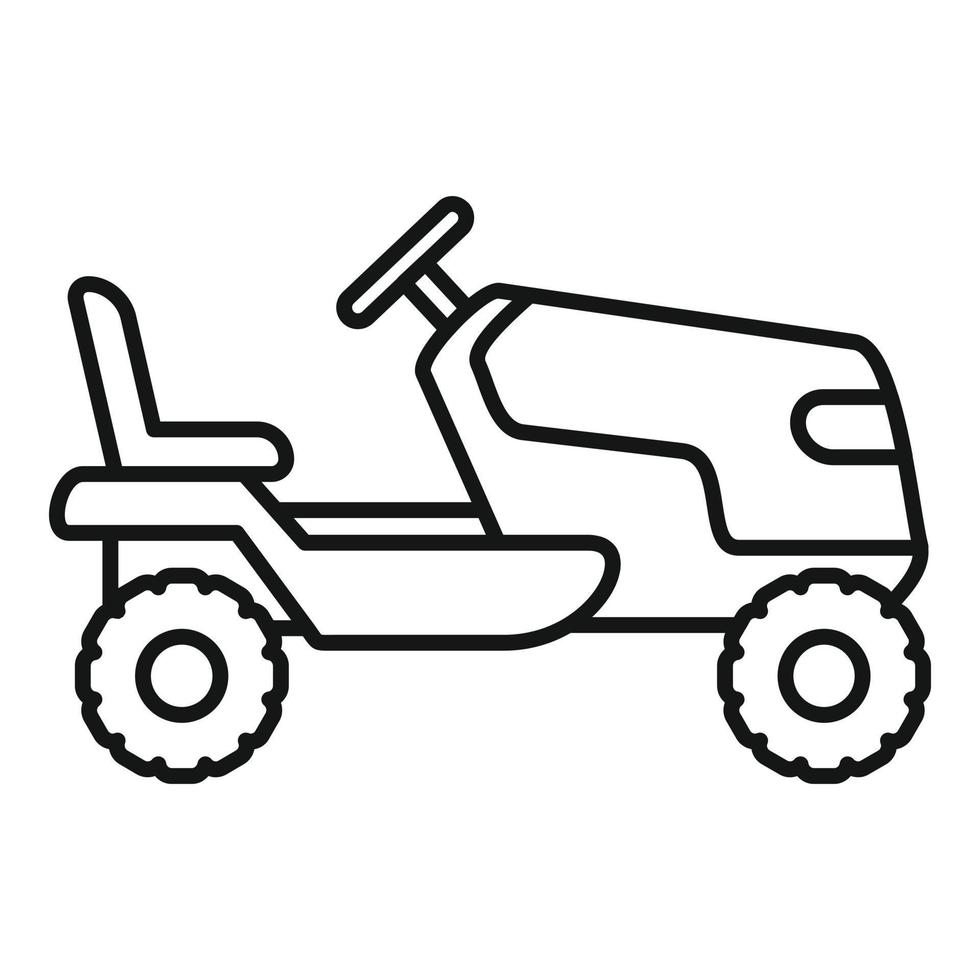 ícone do cortador de grama do trator, estilo de estrutura de tópicos vetor