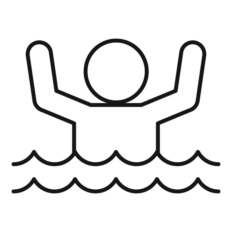 ícone de água de inundação de homem, estilo de estrutura de tópicos vetor