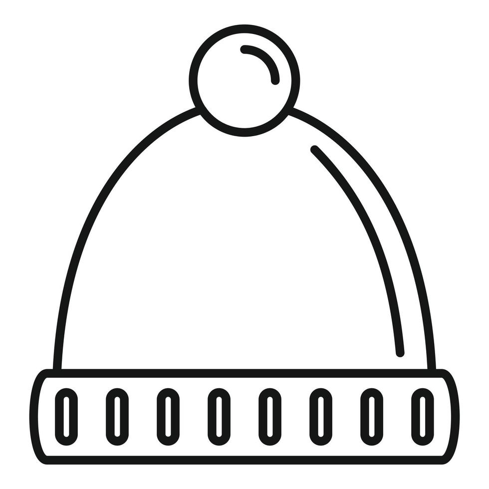 ícone de chapéu de inverno, estilo de estrutura de tópicos vetor