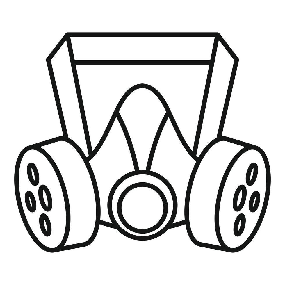 ícone de máscara de gás de mina, estilo de estrutura de tópicos vetor