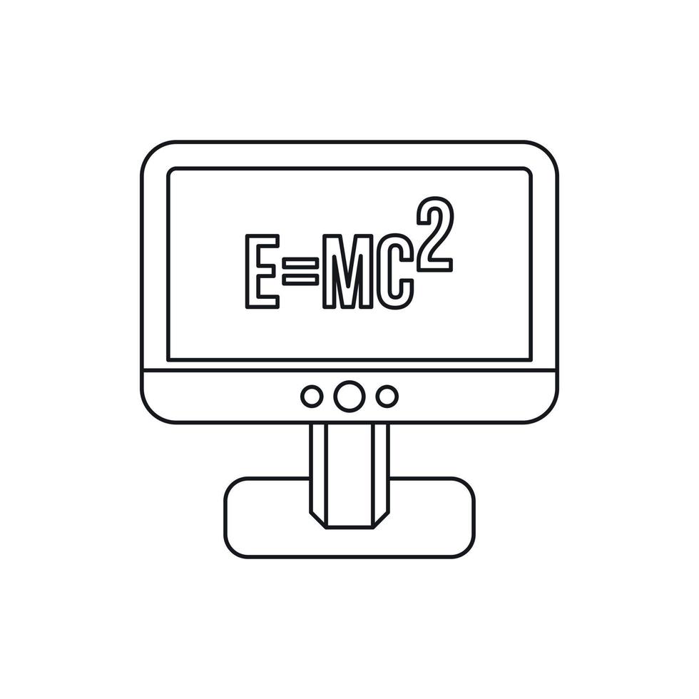 monitor com o ícone da fórmula da teoria da relatividade vetor