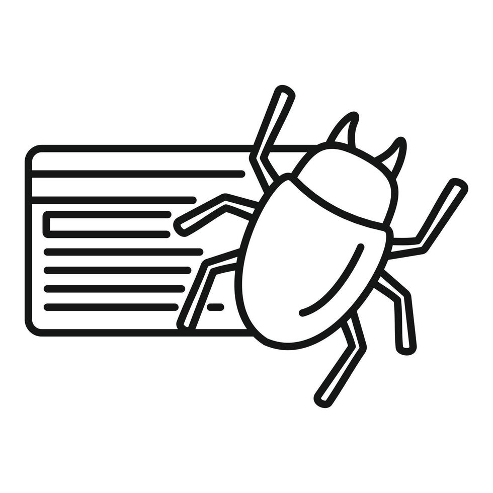 ícone de bug de cartão de crédito, estilo de estrutura de tópicos vetor
