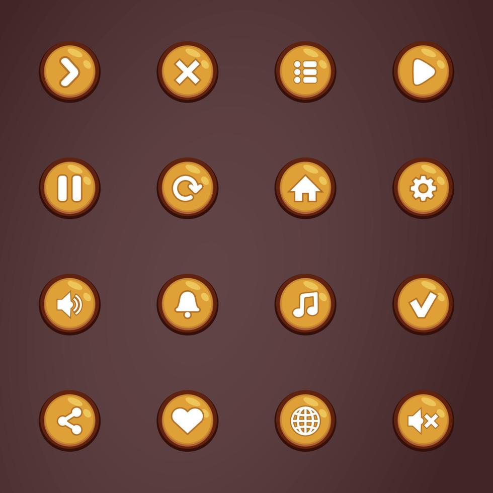 ícones de jogos para celular, interface do usuário ui-ux vetor
